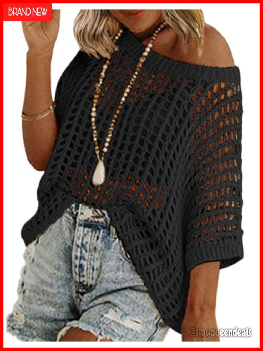 Crochet Short Sleeve Sweater Lightweight Summer Beach Cover Up